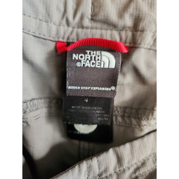 THE NORTH FACE Pants Women’s Sz 4 Gray Roll Tab Hiking Poly Stretch Cargo #CFW9 - Picture 3 of 6